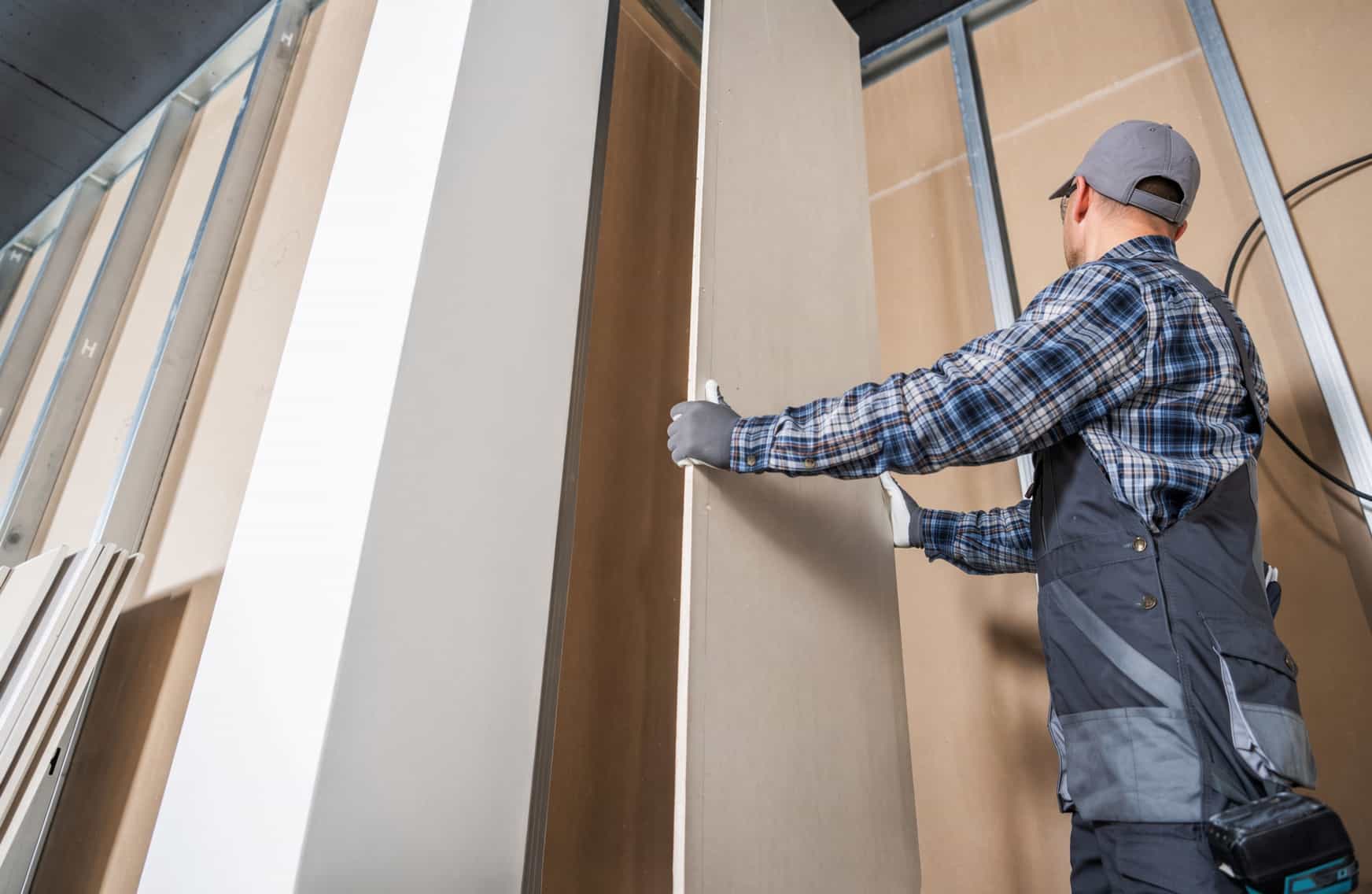 Commercial drywall installed in an office build-out in Raleigh