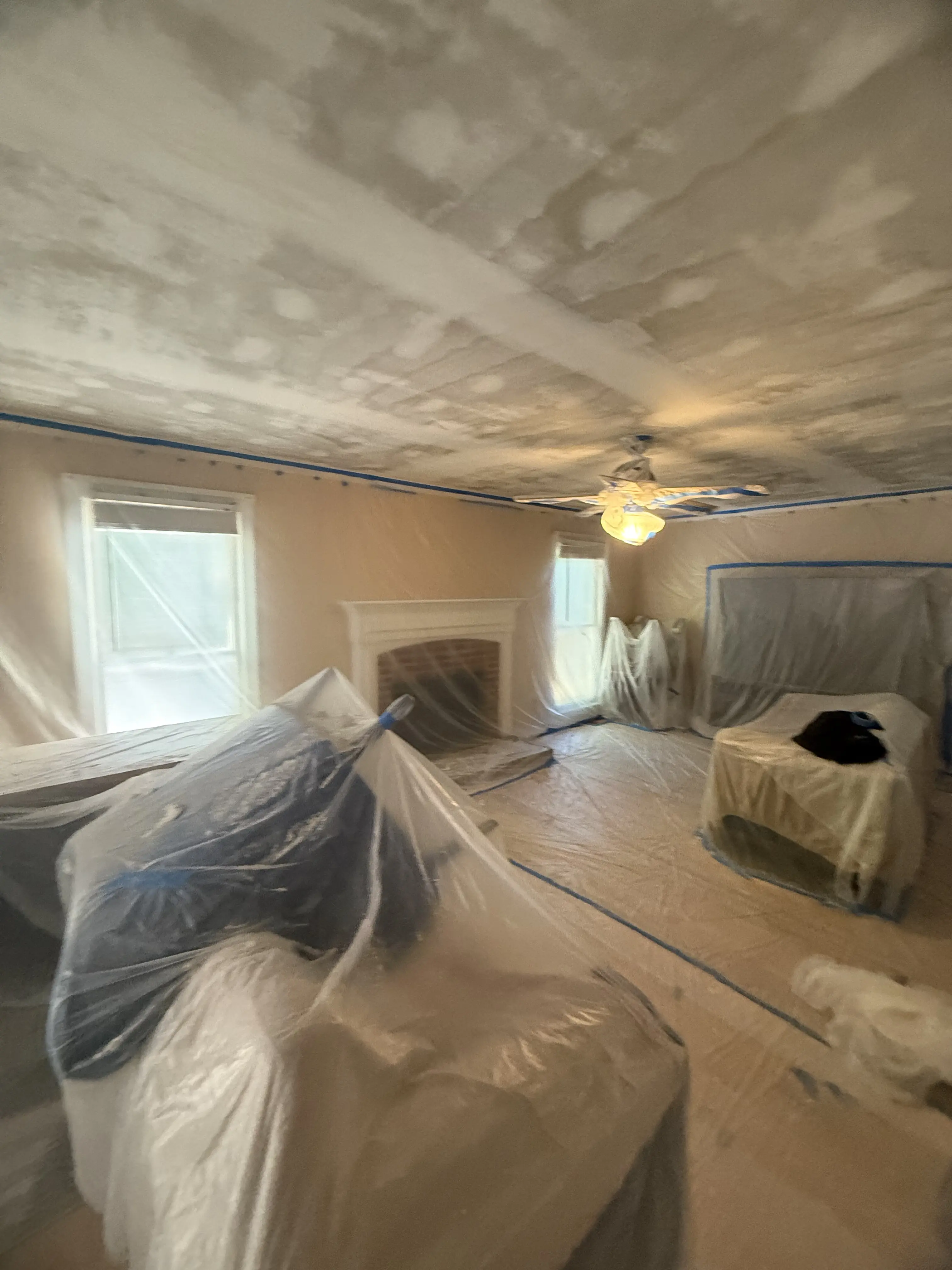 Drywall mudding and sanding after popcorn ceiling removal
